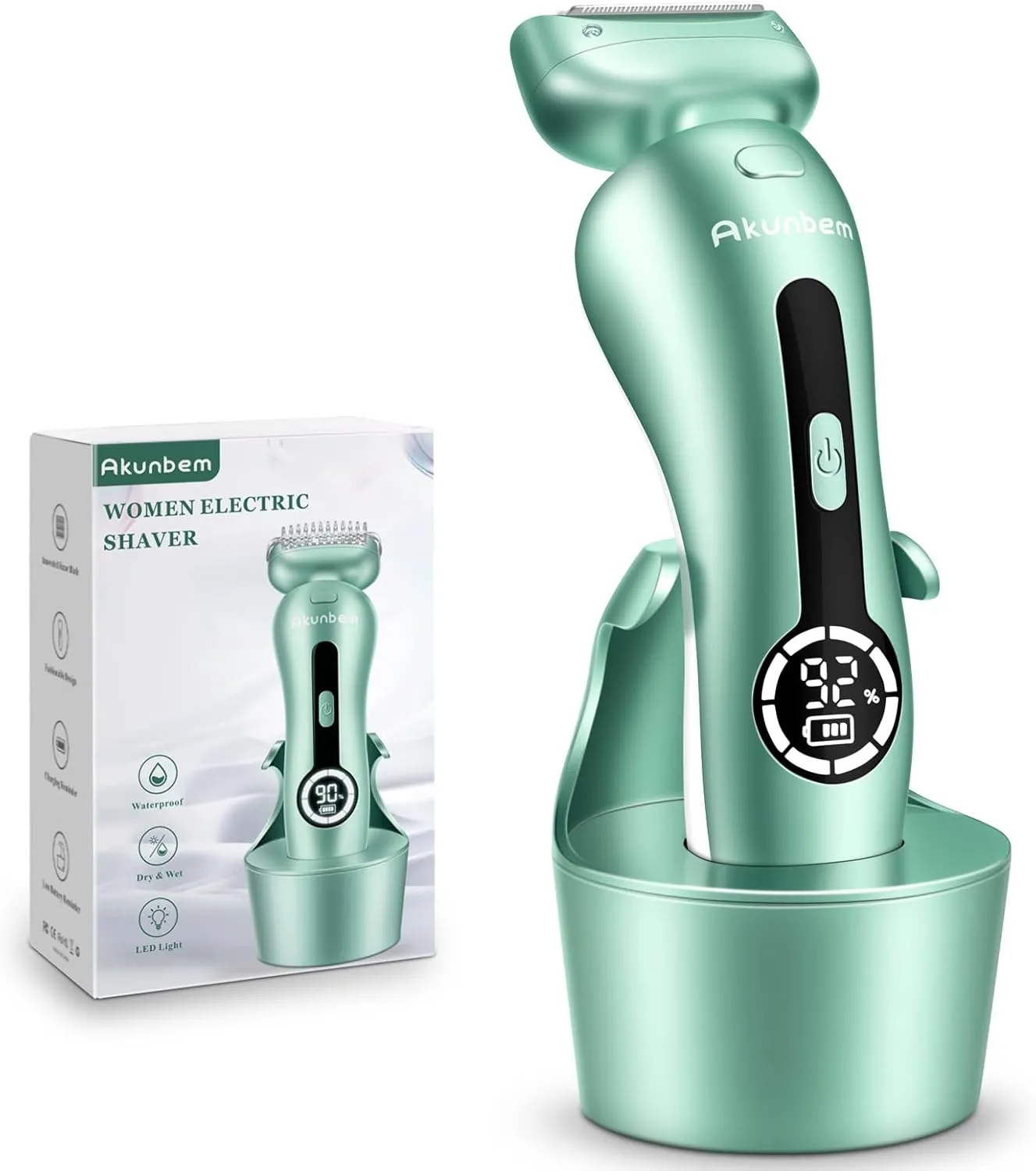 Electric Razor for Women Electric Shaver for Legs Bikini Trimmer for Women Underarm Public Hairs Rechargeable Womens Shaver with Detachable Head Wet Dry Use Painless Cordless