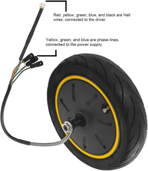 Electric Scooter Hub Motor with Inflatable Tire, 10 inch 350W Rear Wheel Brushless Hub Motor Kit, Waterproof Scooter Wheel Motor Conversion Kit for Ninebot G30 Electric Scooter