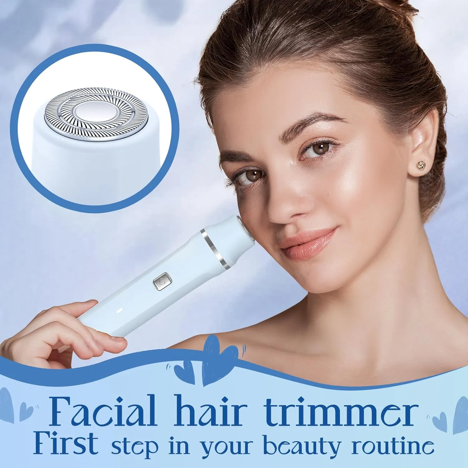 Electric Shaver for Women - Body Hair Trimmer Shaver for Women's Grooming, Wet & Dry Use Groomer, Dusk Razor for Women, Ladies Electric Razors for Legs, Female Trimmer for Private Area, Blue