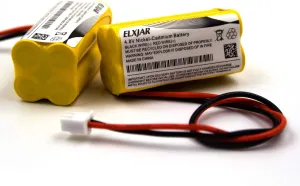 elxjar (2-Pack) 4.8V 350mAh AAA Ni-CD Battery, Replacement Rechargeable for 48H465 Lumapro 6CGL4 6CGL3 Exit Sign UNITECH C14 ELSC-17923 2472948