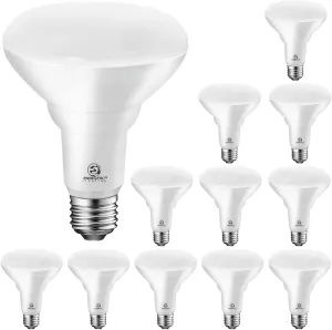 Energetic 12-Pack BR30 LED Recessed Light Bulb, 8.5W=65W, 2700K Soft White, 650LM, Dimmable Ceiling Flood Light Bulb for Cans, CRI90 , UL Listed