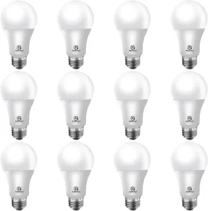 Energetic 75W Equivalent A19 LED Light Bulb, 3000K Warm White, Non-Dimmable LED Light Bulb, 1200lm, UL Listed, E26 Medium Base, 12-Pack