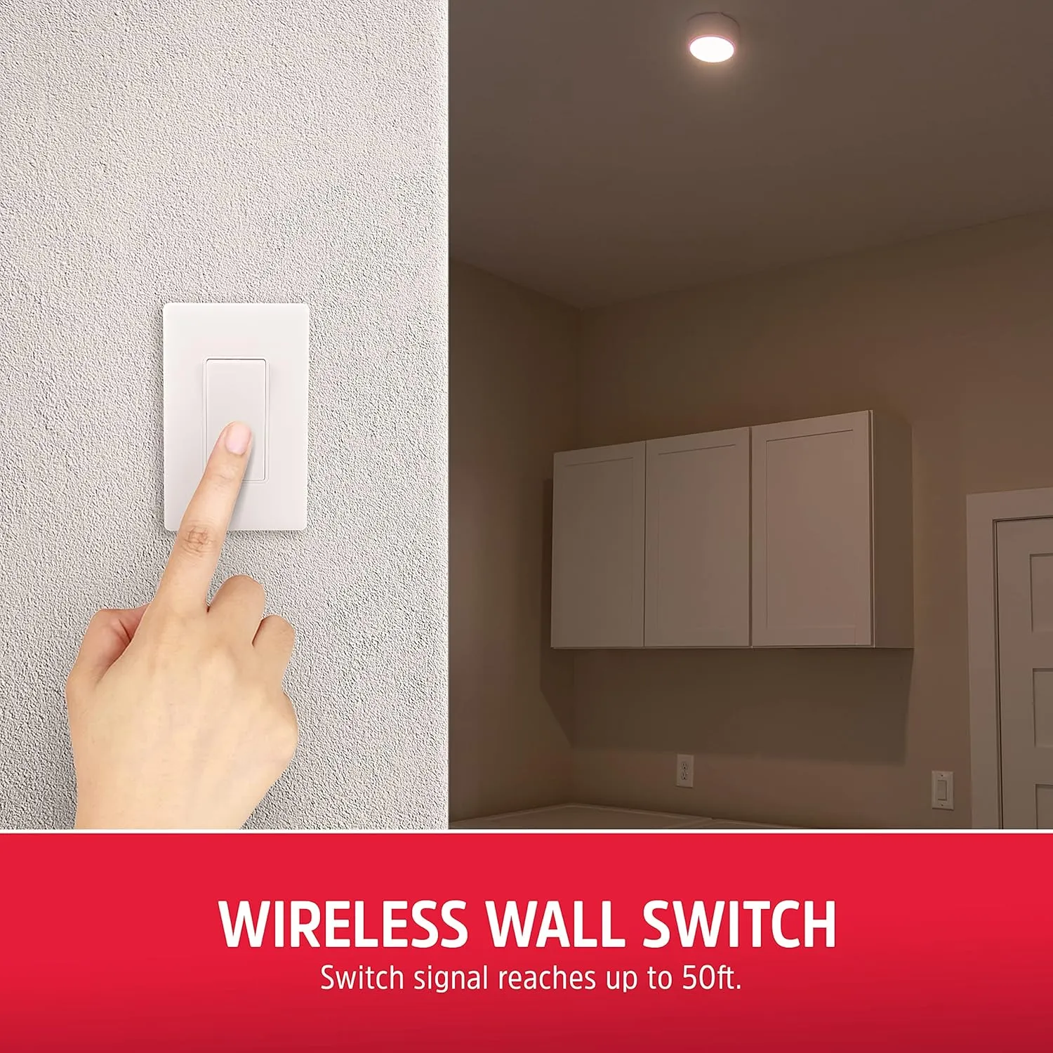 Energizer LED Ceiling Light Fixture, Battery Operated, Wireless Wall Switch Remote, 200 Lumens, Ceiling Light No Electricity, Perfect for Closets, Laundry Room, Garage, and More, 47485-T2