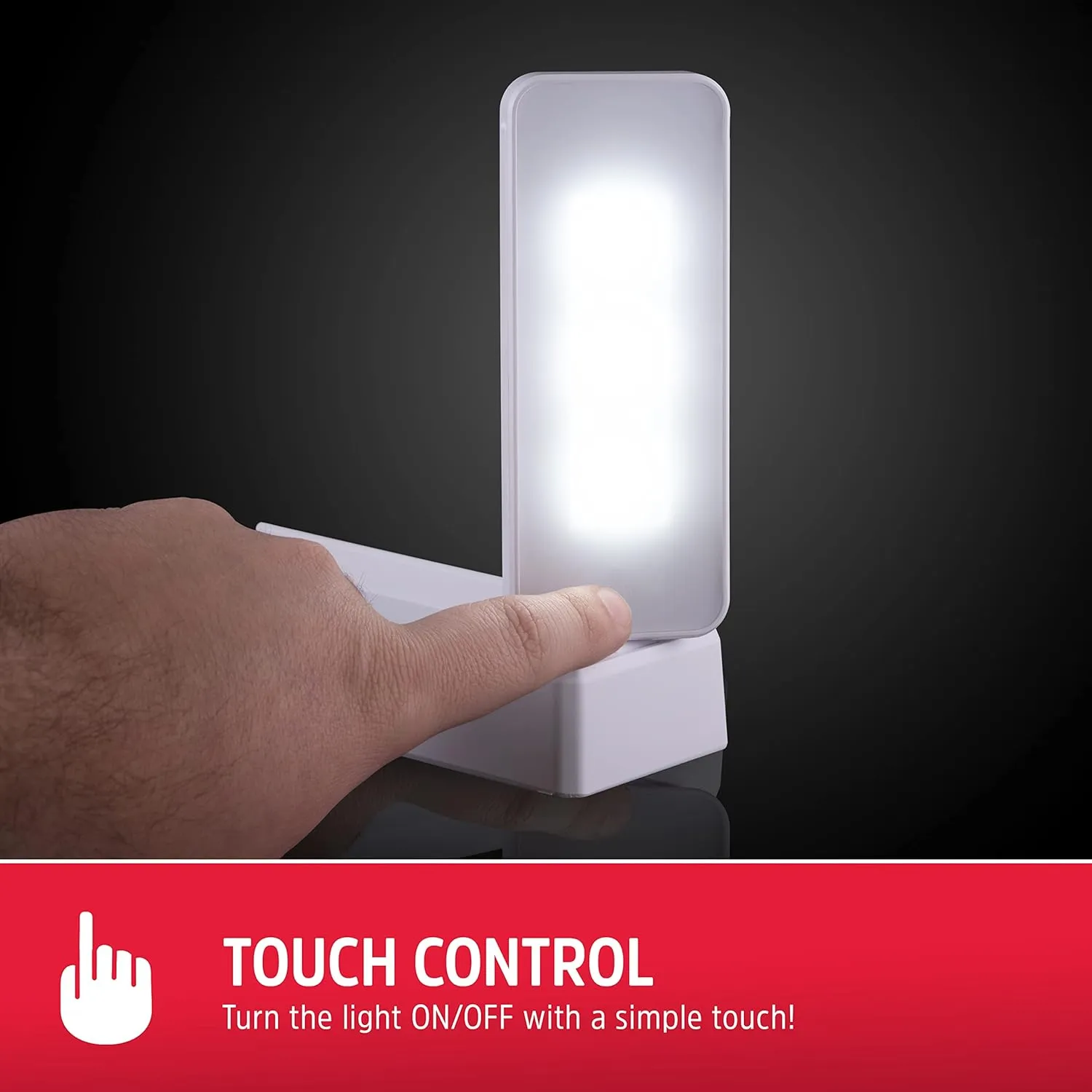 Energizer Swivel LED Touch Light, Battery Operated, 35 Lumens, Wireless LED Closet Light, Ideal for Under Cabinet, Closet, Hallway, Work Bench, Washroom, Pantry and Laundry Room, White, 38362