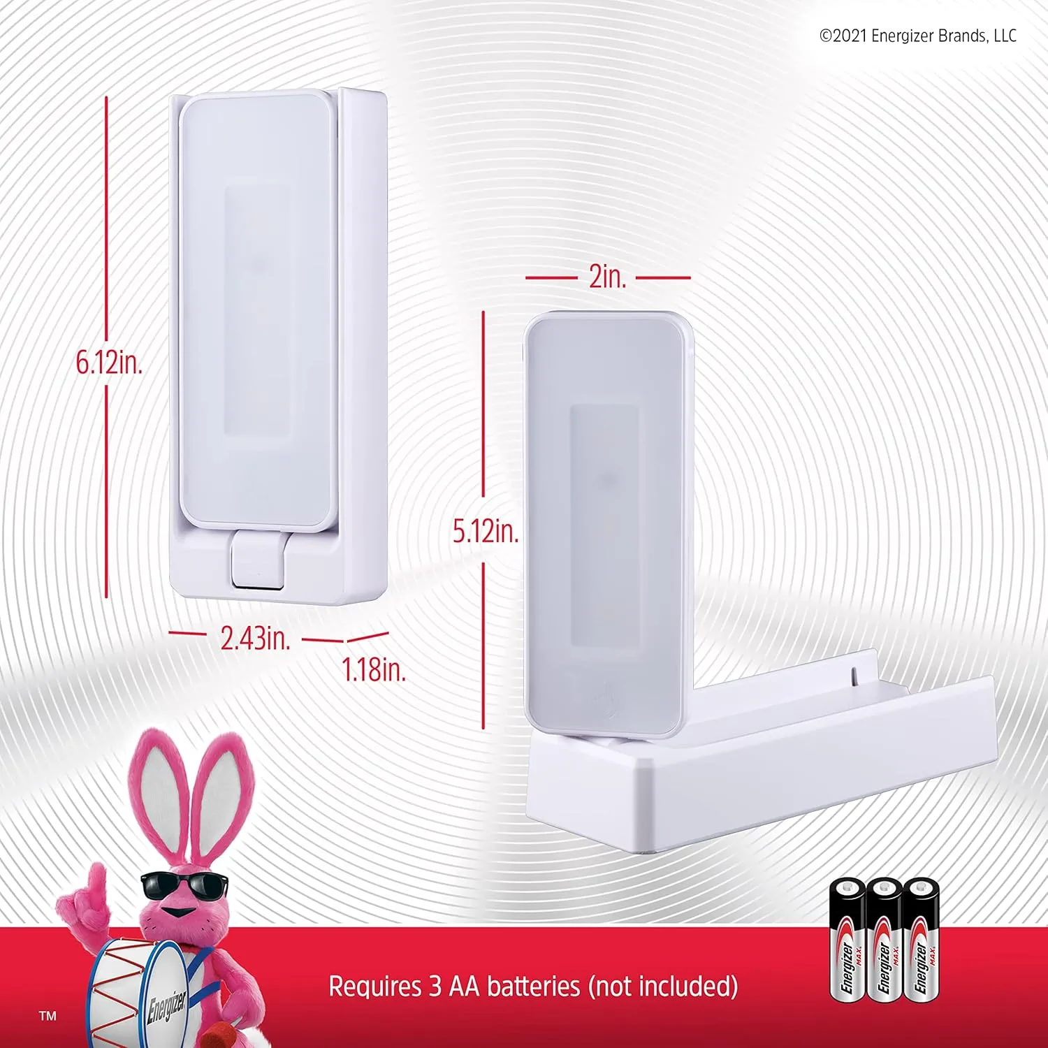 Energizer Swivel LED Touch Light, Battery Operated, 35 Lumens, Wireless LED Closet Light, Ideal for Under Cabinet, Closet, Hallway, Work Bench, Washroom, Pantry and Laundry Room, White, 38362