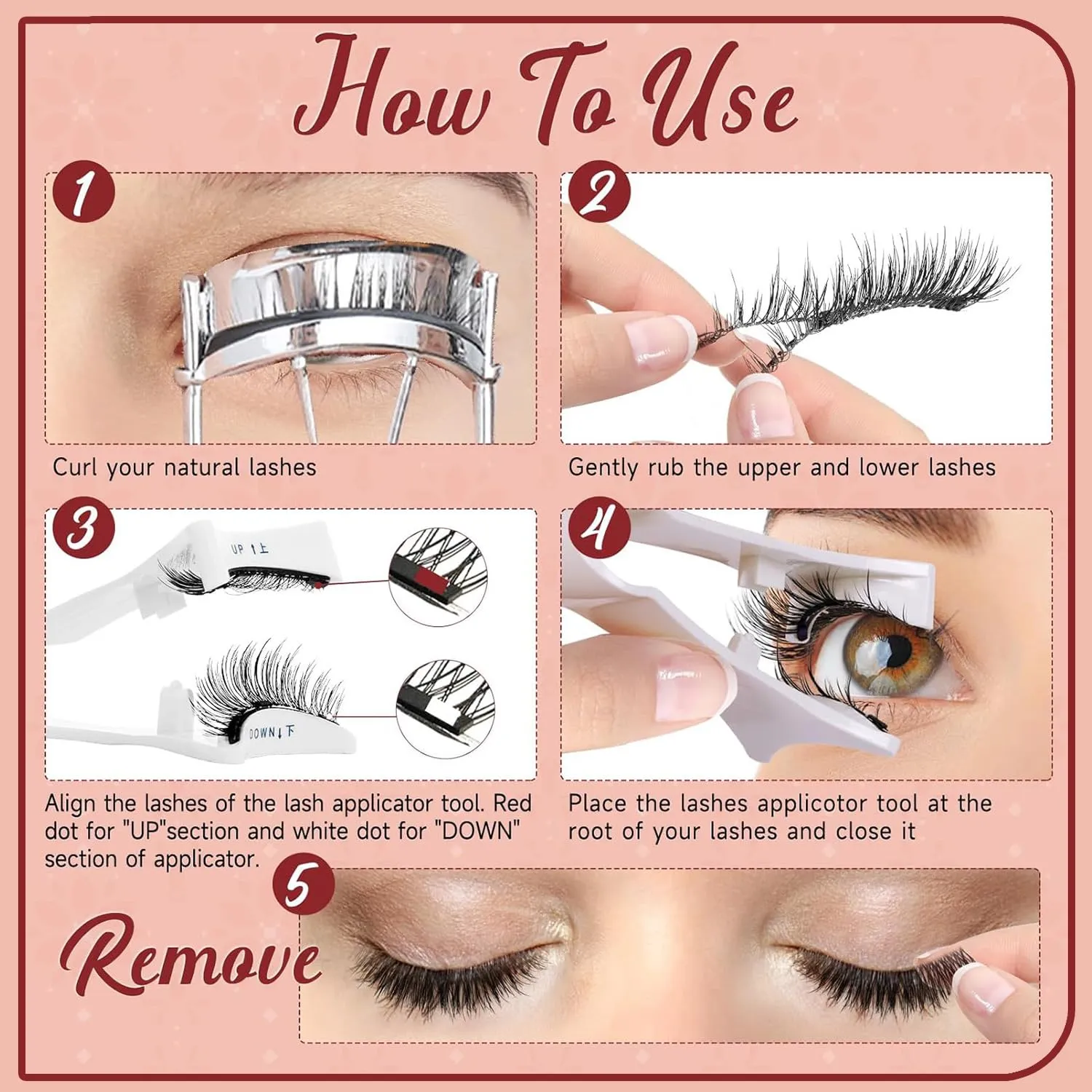 Enjuvie Magnetic Lashes,Enjuvie Magnetic Eyelashes with Applicator Reusable Eyelashes Magnet without Eyeliner Natural Look No Glue or Liner Needed(Natural Iris)