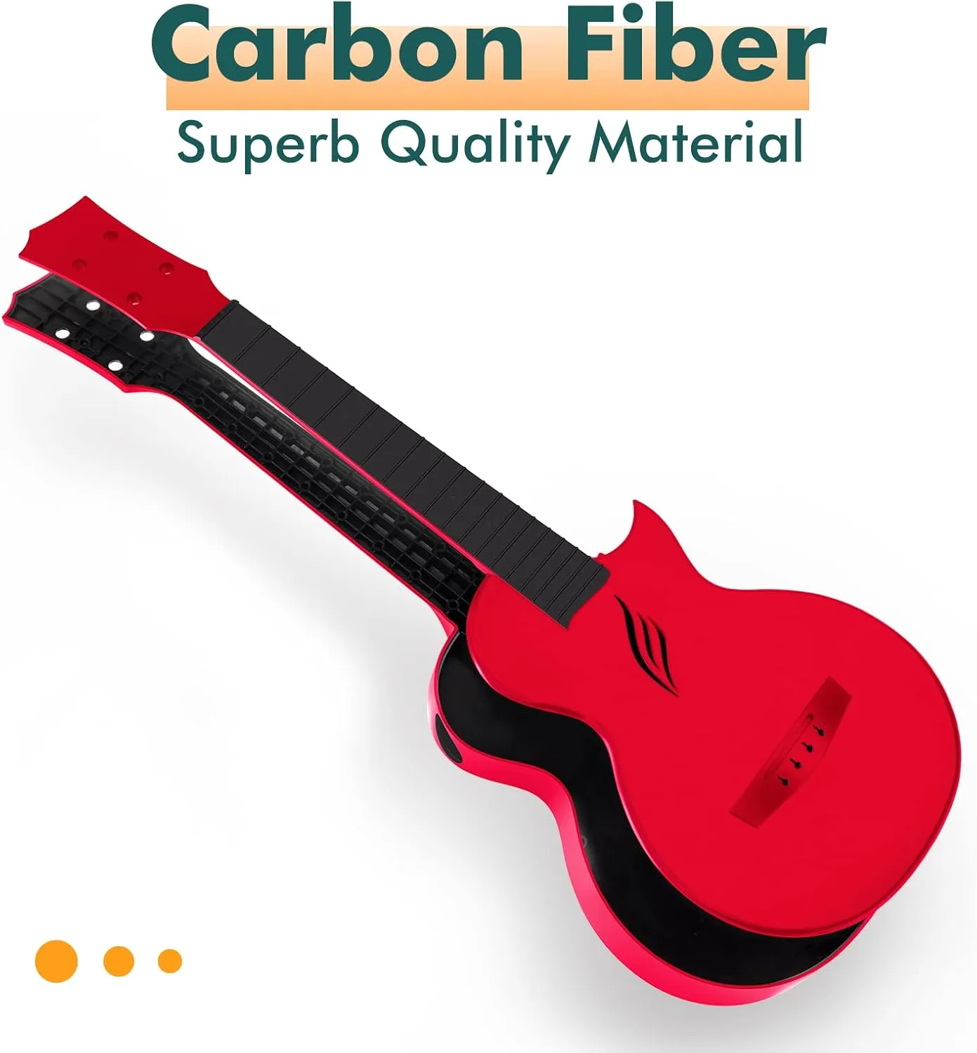 Enya Nova U 23" Concert Ukulele–Carbon Fiber Travel Ukulele–With Beginner Kit includes Online Lessons, Case, Strap, Capo and Strings (Red)