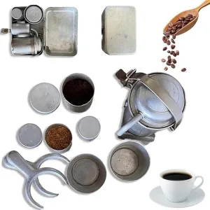 Extra Rare Vintage Collectors Camping Coffee Kit – Portable Espresso & Pour Over Set for Travel, Mini Camping Coffee Machine, Retro Coffees Gift for Enthusiasts