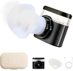 Eye Steamer for Dry Eyes Relief,Portable Electric Heated Steam Therapy Wand Machine with Moist Heat for Natural Tears Restore,Dry Eye Mist Sprayer with Warm Compress and 3 Level-Heat (Black)