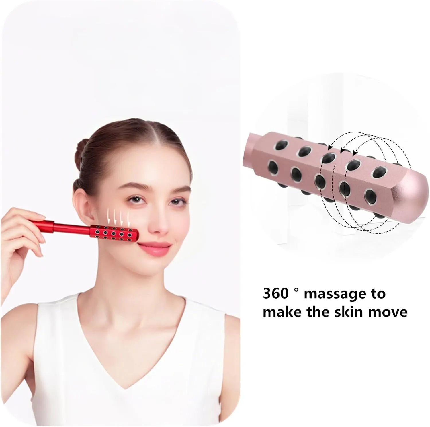 Face Roller Arrily Face Roller Define Sculptor Roller l Massage Tool for Skin Care Anti-Aging De-Puffing Tightening Firming Nourishing Skin Sculptor for Glowing Skin (Purple;)