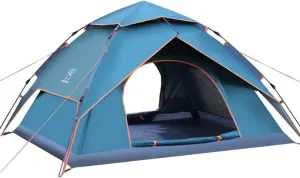Family Tent 3-4 Person Sturdy Camping Tent Automatic Instant Pop Up Backpacking Tent Ultralight Waterproof for Camping Travel,Sunshade Mosquito Outdoor Tent