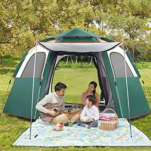 Family Tent Pop Up Tent for 5-8 Man Camping Quick Setup Tent,Hexagon Tent Portable Waterproof Tent 110x94 x57 with Carry Bag for Family Camping & Hiking