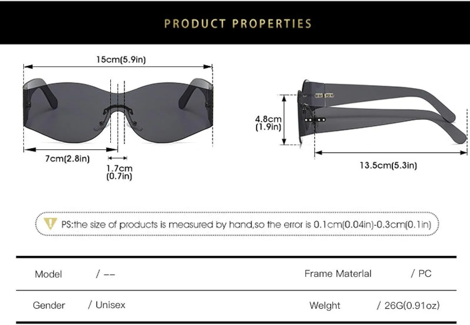Fashion Rimless Punk Multicolor Male Shades Eyewear Trendy Female Uv400 Sun Glasses