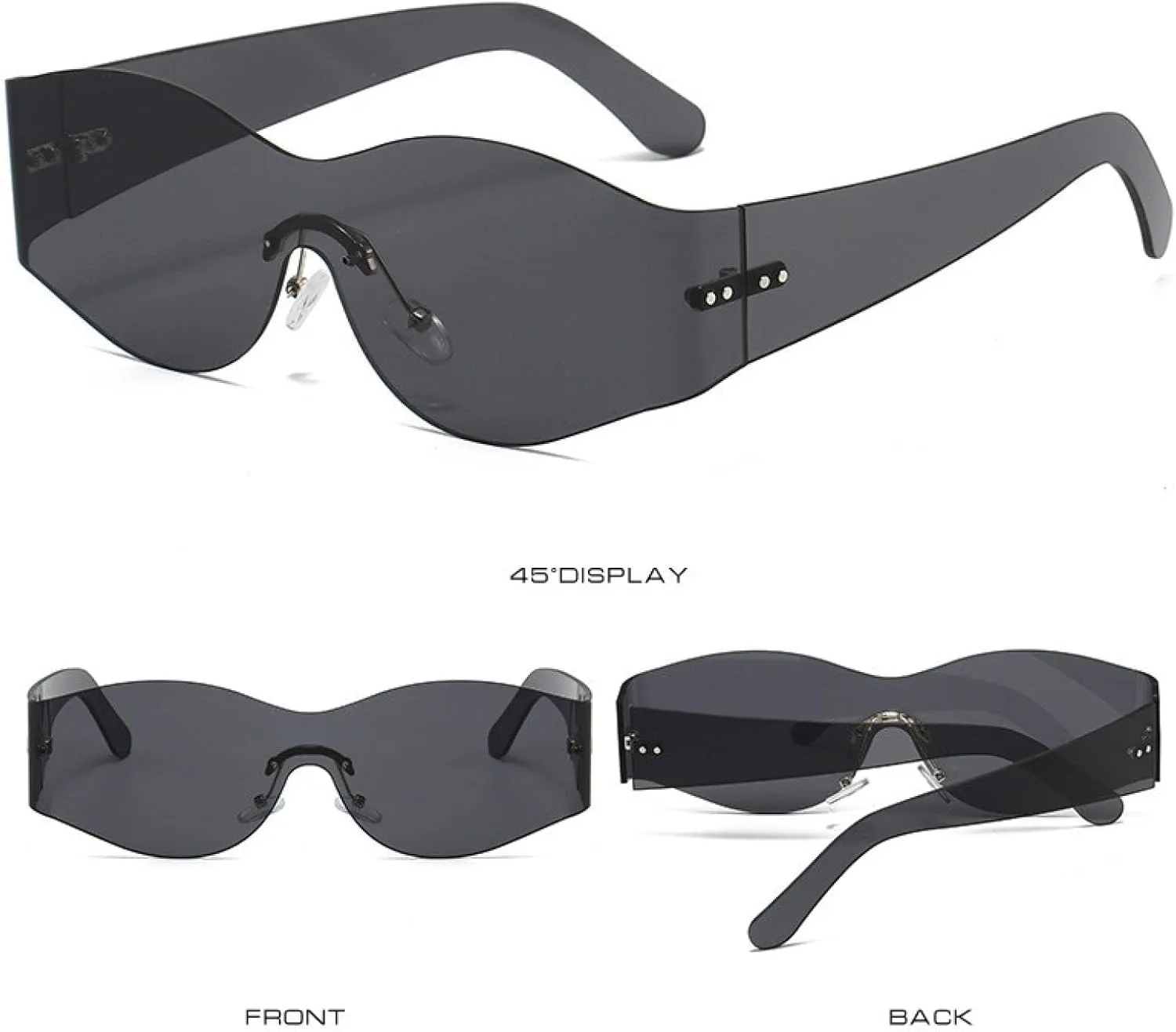 Fashion Rimless Punk Multicolor Male Shades Eyewear Trendy Female Uv400 Sun Glasses