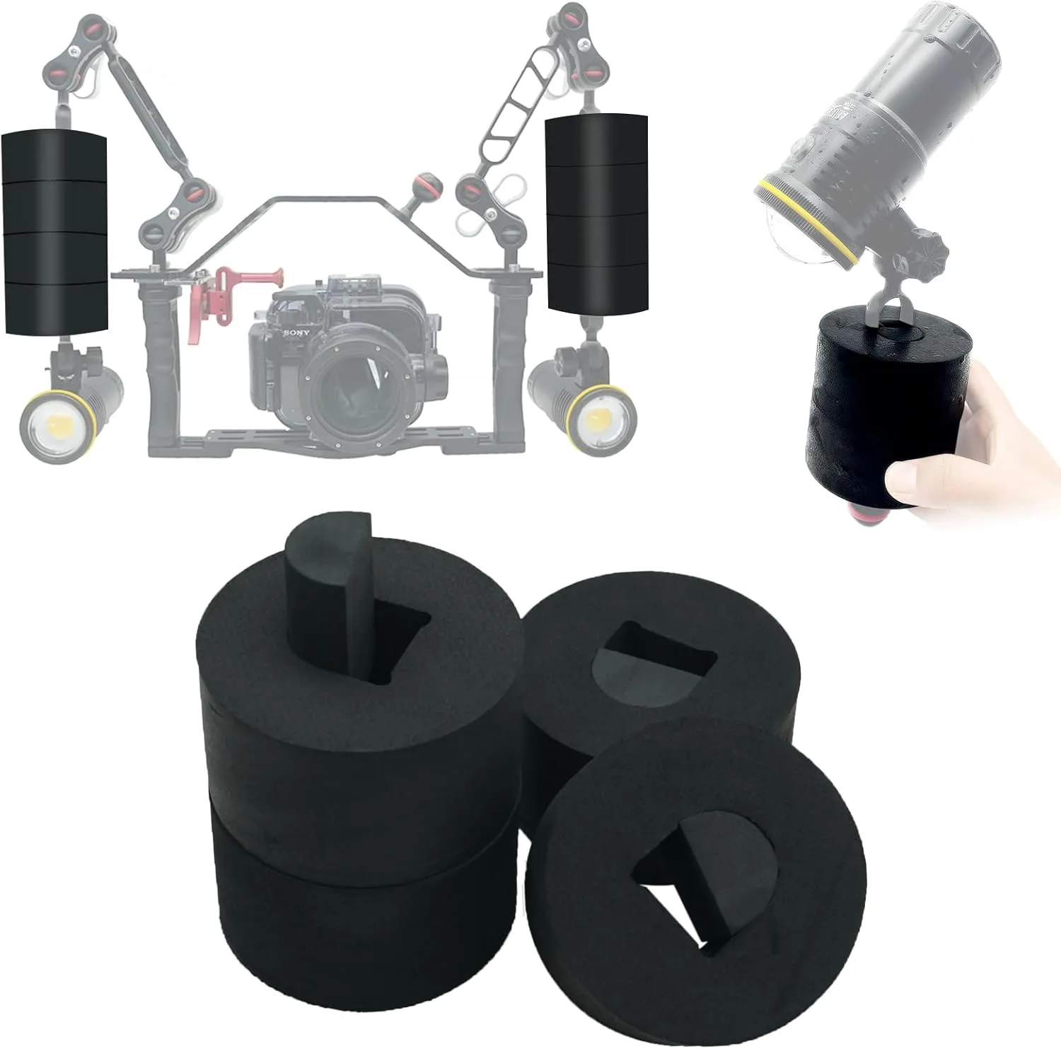 FAXS Jumbo Float Kit Buoyancy Underwater Float for Ultralight/INON/Sea&Sea Arms/WEEFINE/MINIFOCUS Arms