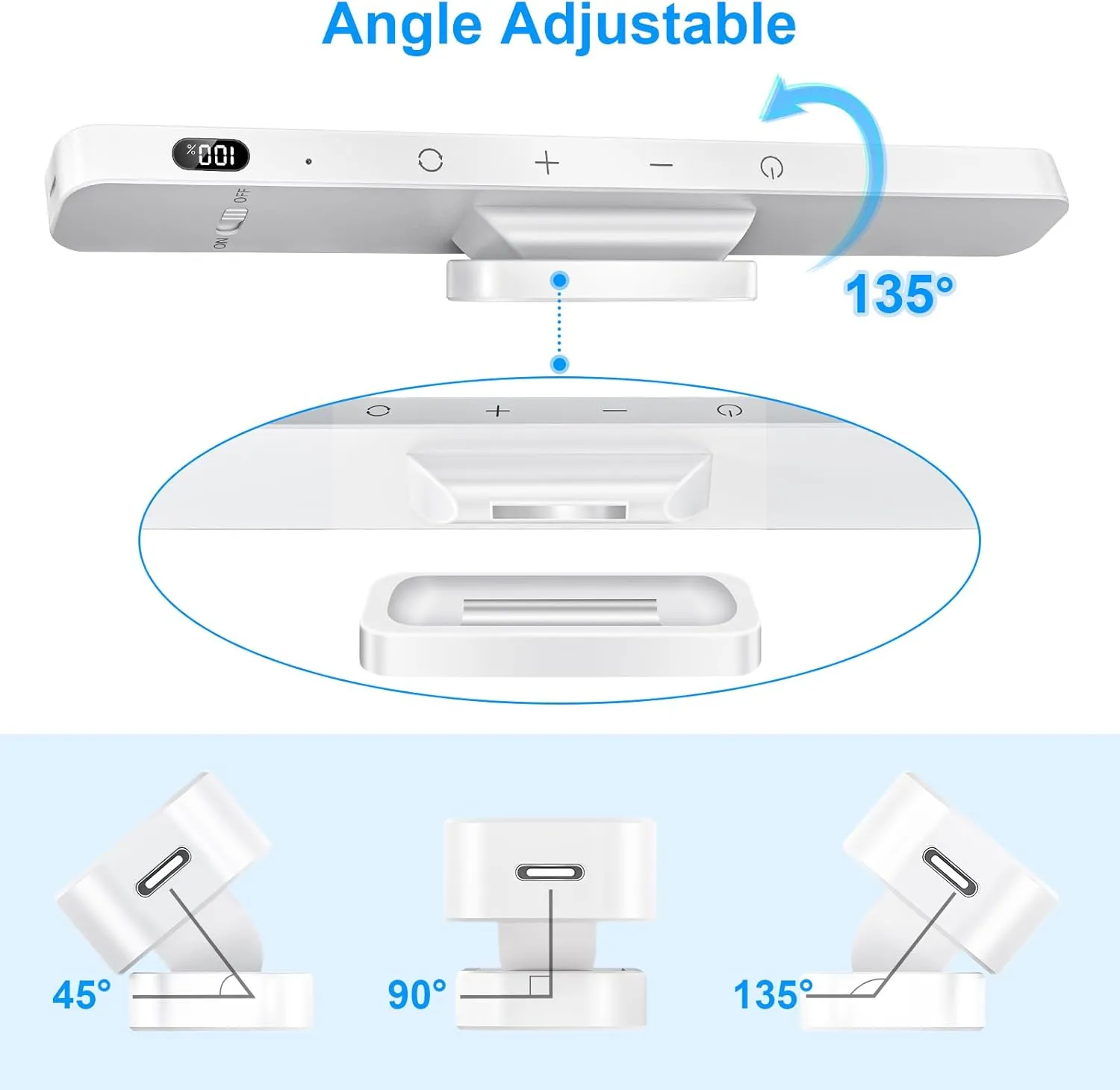 Ferswe 5W Mirror Lights with Remote Control,3 Color Adjustable Makeup Light with 120 LEDs,2500mAh Rechargeable Light Bar,Touch Light Wireless for Cabinets,Stick On Lights for Closet,Bunk Bed