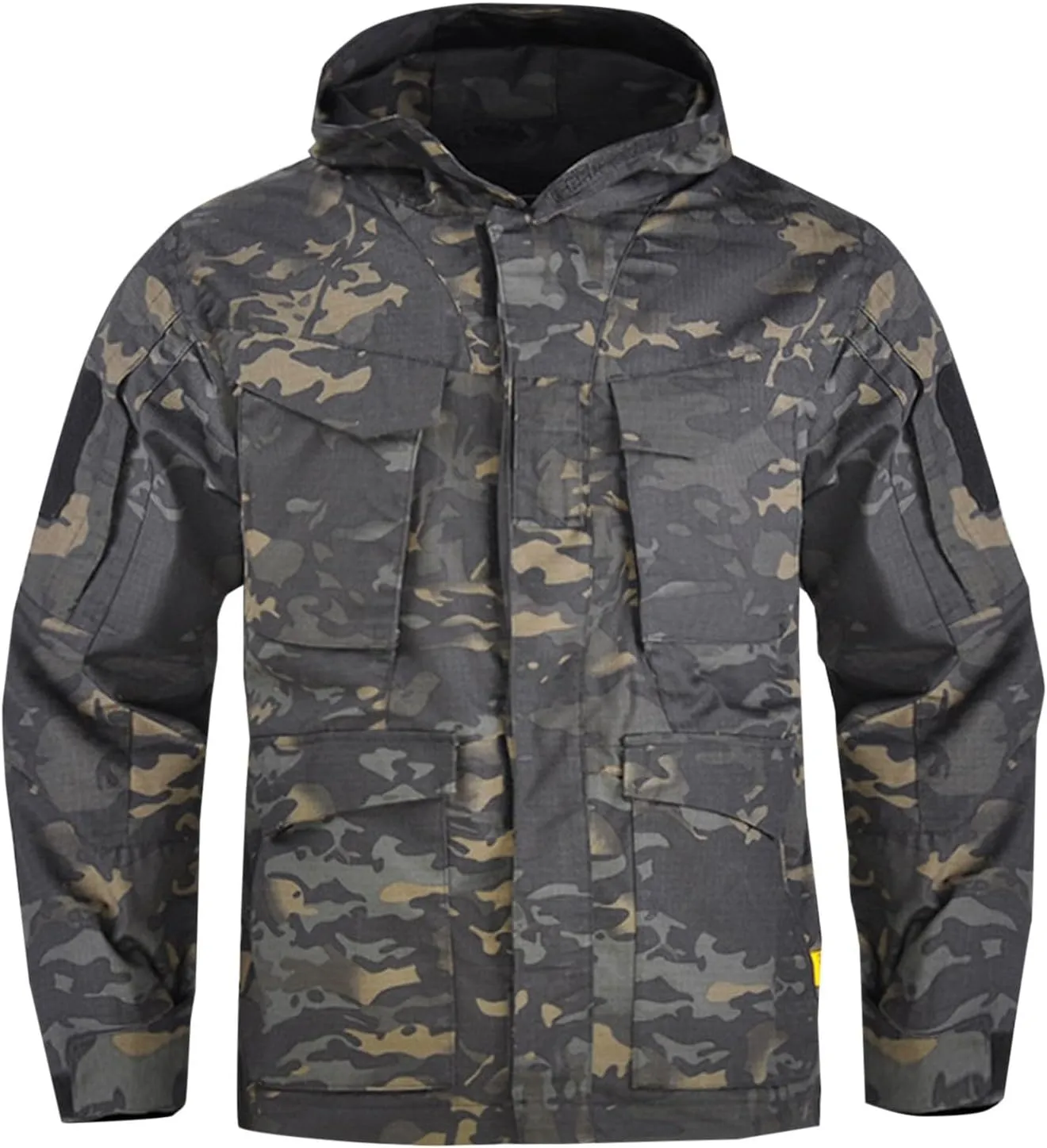 Finelylove Mens Military Tactical Jacket Waterproof Rain Jacket Warm Winter Raincoat Mountain Windbreaker with 6 Pockets