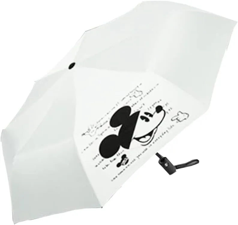 Finex Mickey Travel Compact Auto Folding Golf Umbrella with Auto Open Close One Button Handle & Wrist Strap