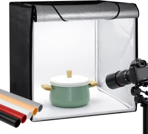 Finnhomy 20 x 20 Photo Box Professional Portable Photo Studio Photo Light Studio Photo Tent Light Box Table Top Photography Shooting Tent Box Lighting Kit