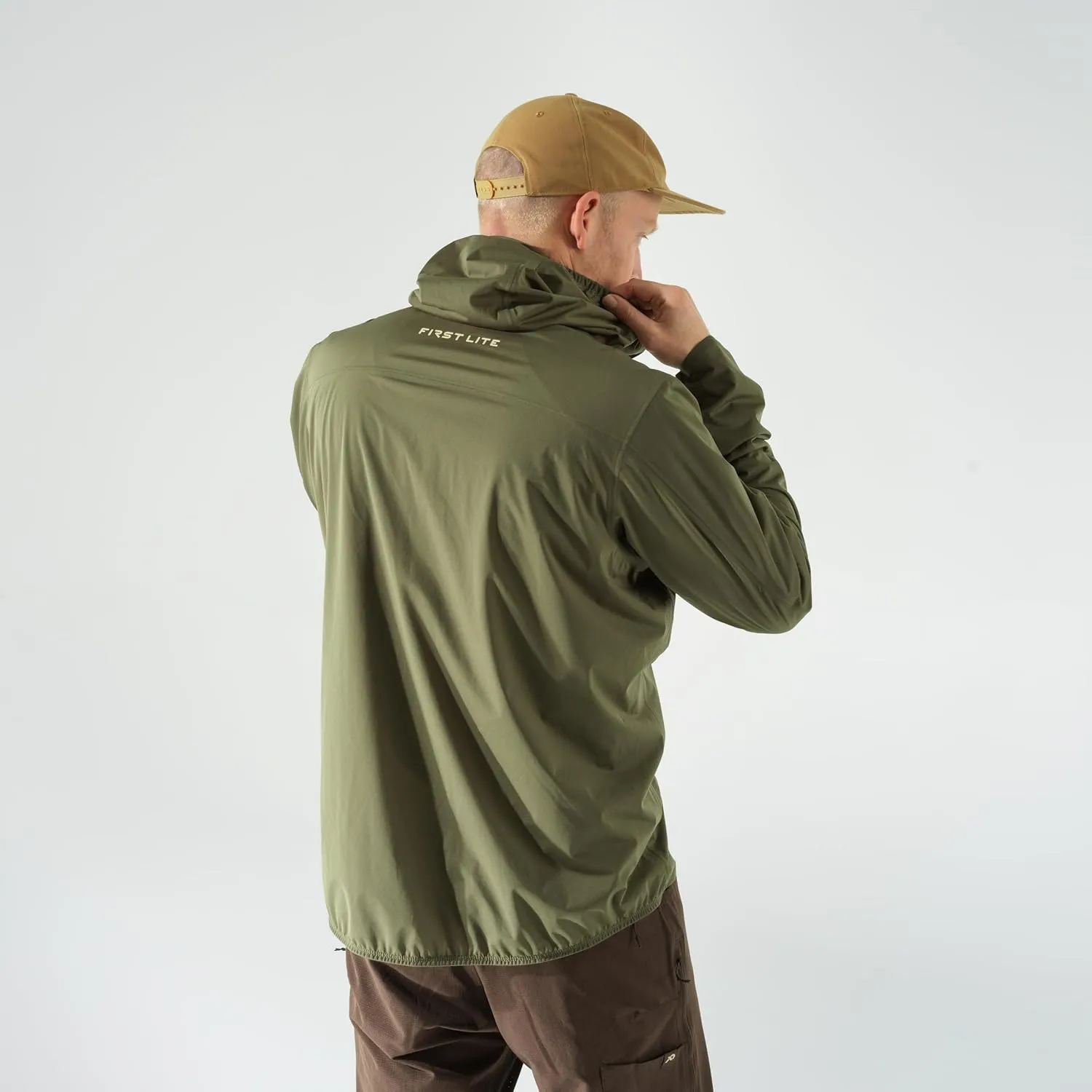 First Lite Men’s FlashStorm Jacket - 3-Layer Ultralight Waterproof Rain Coat for Hunting & Fishing