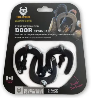First Responder Door Stop Black (3 Pack) – Molle Compatible, Tactical Door Jam for Police, EMS, Firefighters