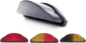 Fit For Yamaha 2005-2010 XV1700 Road Star Midnight Warrior; 2002-2010 XV1700 Road Star Warrior; LED Rear Lamp Brake Tail Light Integrated Turn Signal Indicators (Smoke, Style3 Flash)