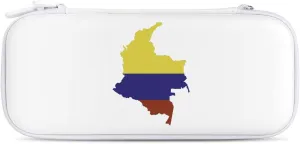 Flag Map of Colombia Slim Carrying Case with 15 Game Cartridges Compatible with Switch Hard Portable Travel Carry Case