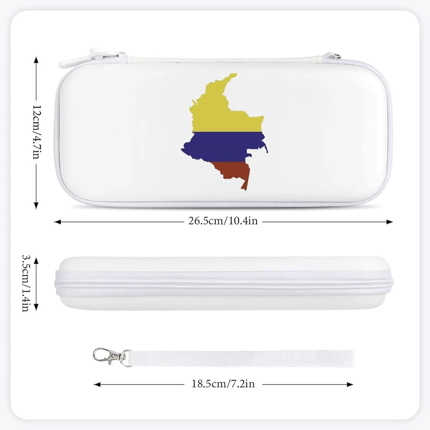 Flag Map of Colombia Slim Carrying Case with 15 Game Cartridges Compatible with Switch Hard Portable Travel Carry Case