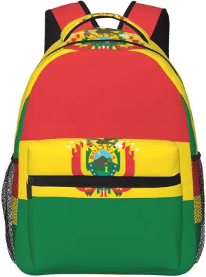 Flag of Bolivia Backpack, suitable for light travel, daily multi-purpose bag, suitable for commuting, cycling, work