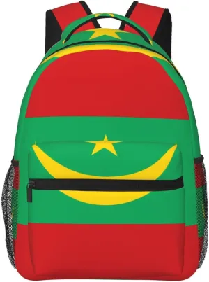 Flag of Mauritania Backpack, suitable for light travel, daily multi-purpose bag, suitable for commuting, cycling, work