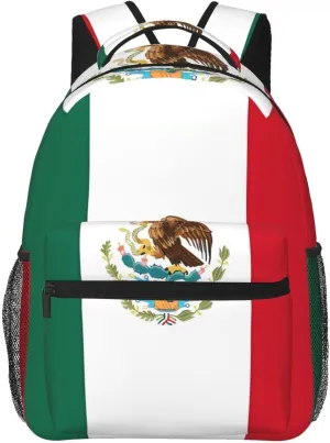 Flag of Mexico Backpack, suitable for light travel, daily multi-purpose bag, suitable for commuting, cycling, work