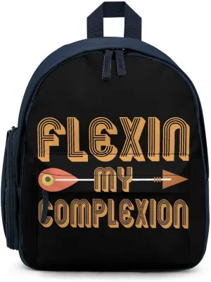 Flexin My Complexion Funny Travel Backpack Lightweight Shoulder Bag Casual Daypack for Daily Business for Women Men