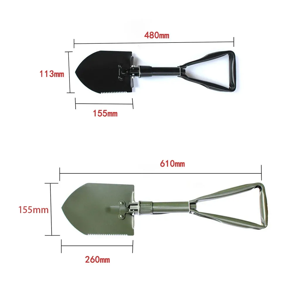 Folding Shovel Portable  Multifunction Stainless Steel Survival Spade Trowel Camping Outdoor Cleaning Tool  2 Kinds
