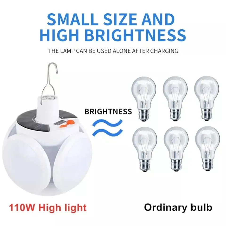Football Foldable Solar Light, Emergency Home Camping Night Lights, Portable USB Rechargeable LED Search Light, 2 In 1 Camping Light, Portable Tent Lamp with Hanging Hook