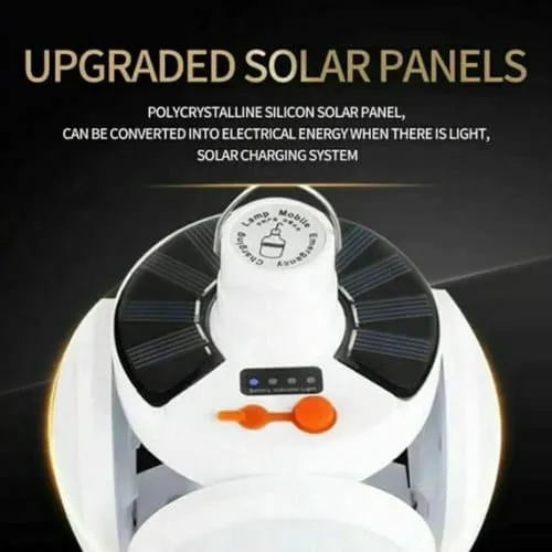 Football Foldable Solar Light, Emergency Home Camping Night Lights, Portable USB Rechargeable LED Search Light, 2 In 1 Camping Light, Portable Tent Lamp with Hanging Hook