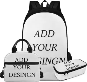 FOR U DESIGNS Custom Backpack for School Adorable Girls Personalized Bookbag and Lunchbag Ages 6-8 Versatile School Bag Grade 1 Ergonomic Adjustable Straps 3 in 1