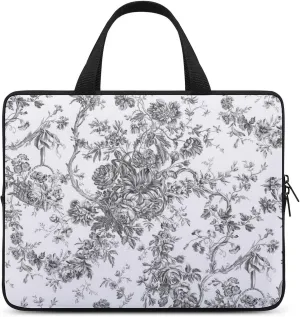 French Engraved Floral Toile Laptop Bag Waterproof Dustproof Crack Proof Large Capacity