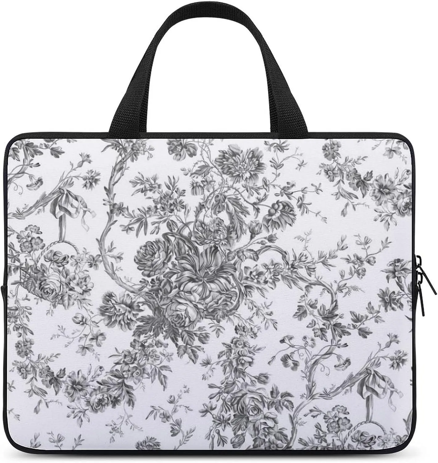 French Engraved Floral Toile Laptop Bag Waterproof Dustproof Crack Proof Large Capacity