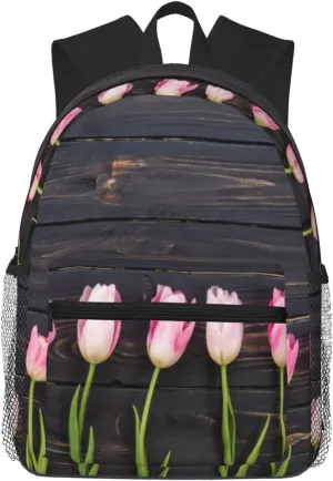 Freshly Picked Tulips Lightweight Packable Backpack Travel Casual Daypack Foldable Laptop Bag Backpack For Men Women