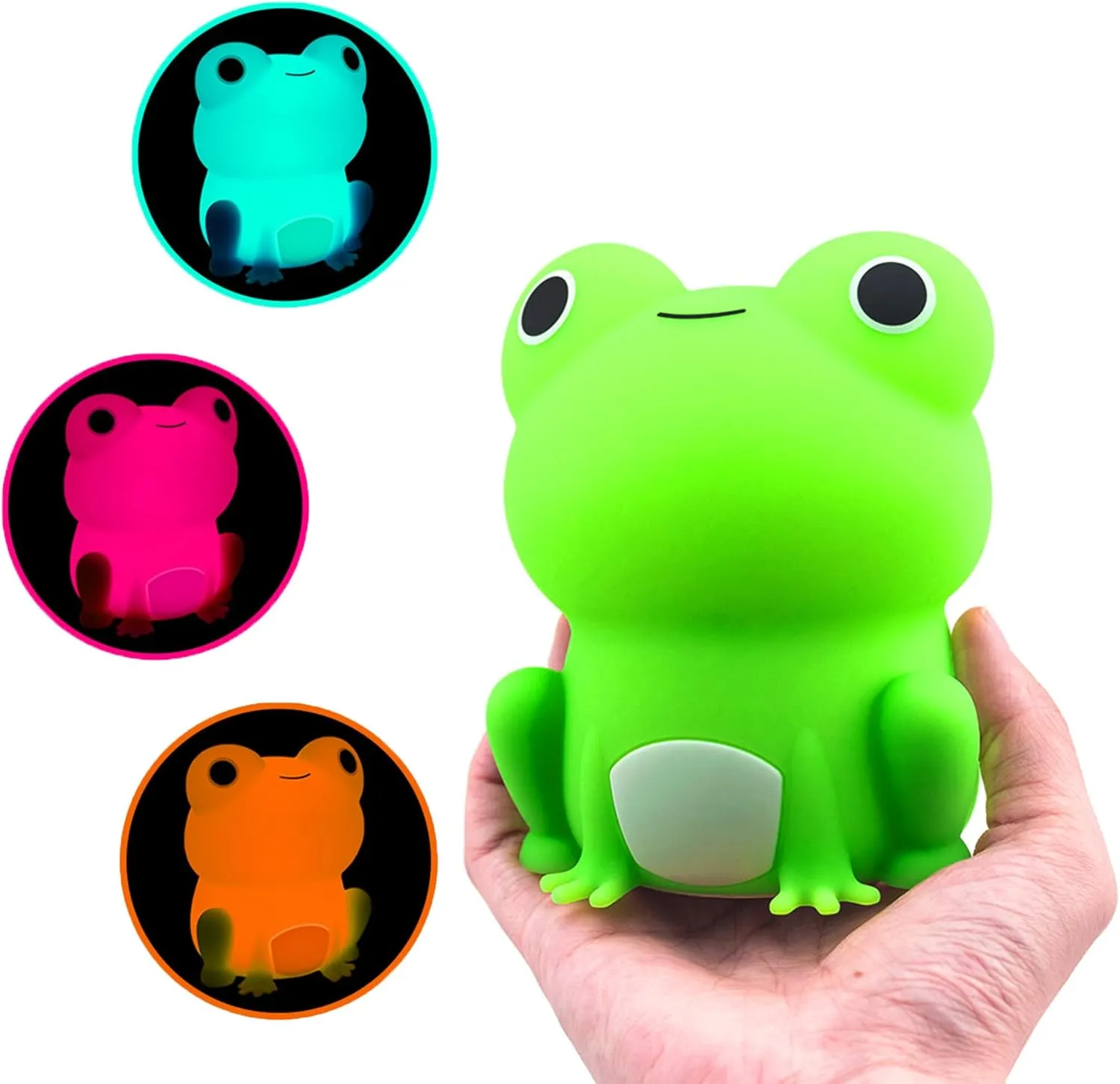 Frog Night Light for Nursery, Rechargeable Dimmable Bedside Lamp with Touch Control(ABS SIL), Portable Kids Gift for Girls, Boys, Babies