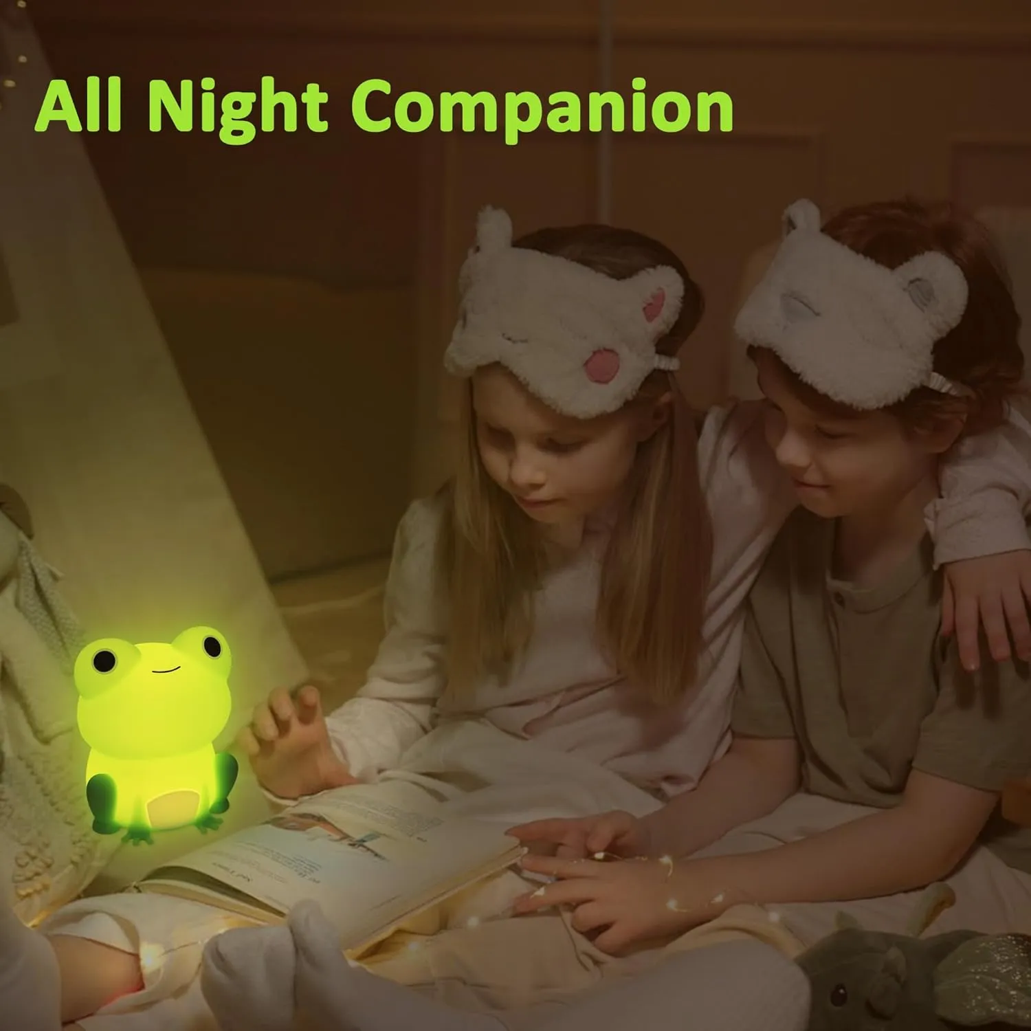Frog Night Light for Nursery, Rechargeable Dimmable Bedside Lamp with Touch Control(ABS SIL), Portable Kids Gift for Girls, Boys, Babies