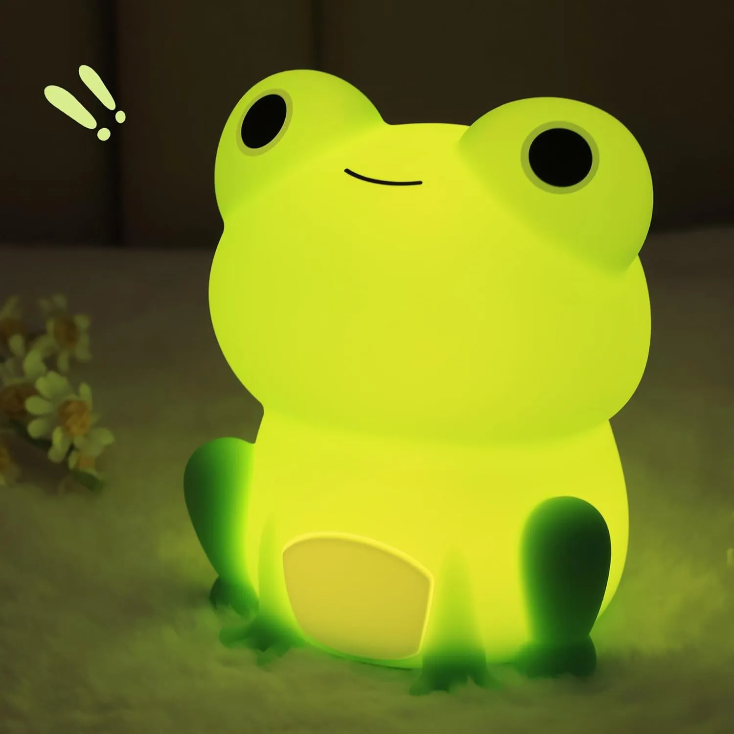Frog Night Light for Nursery, Rechargeable Dimmable Bedside Lamp with Touch Control(ABS SIL), Portable Kids Gift for Girls, Boys, Babies