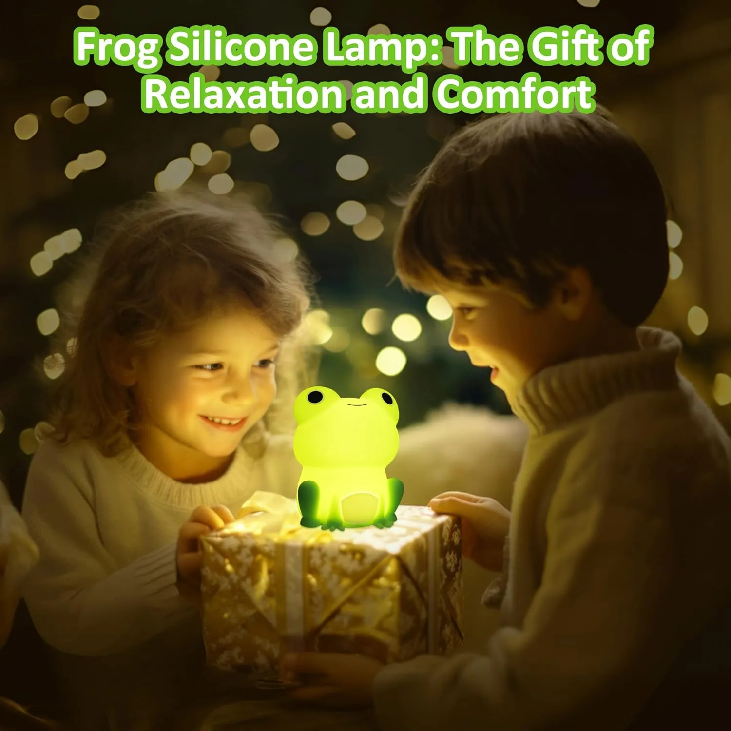 Frog Night Light for Nursery, Rechargeable Dimmable Bedside Lamp with Touch Control(ABS SIL), Portable Kids Gift for Girls, Boys, Babies