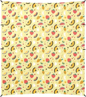 Fruits Abstract Cartoon Lovely Foldable Beach Canopy UPF50  Waterproof Outdoor Sun Shade with Sandbags, Sand Shovel, Poles for Camping, Picnics, Backyard & Fishing