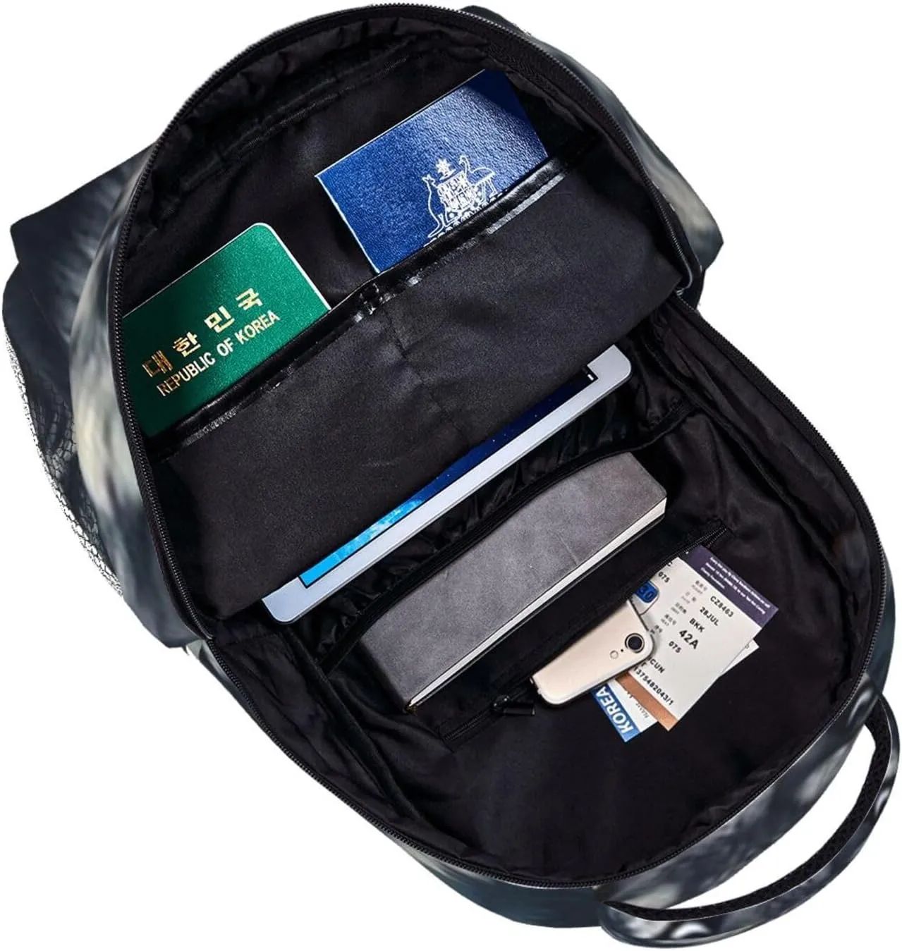 G-ray Wolf Lightweight Casual Student Backpack With Adjustable Shoulder Straps And Cushioned Back For Comfort Black