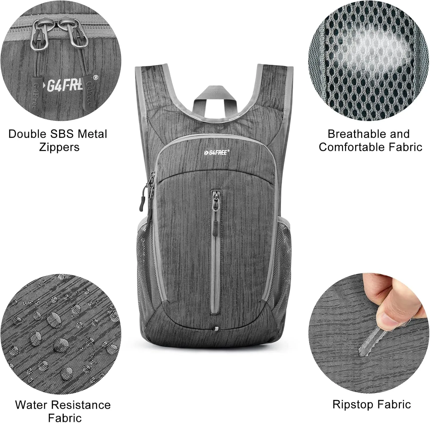 G4Free 10L Hiking Backpack Small Travel Hiking Daypack Lightweight Packable Backpack Casual Foldable Shoulder Bag