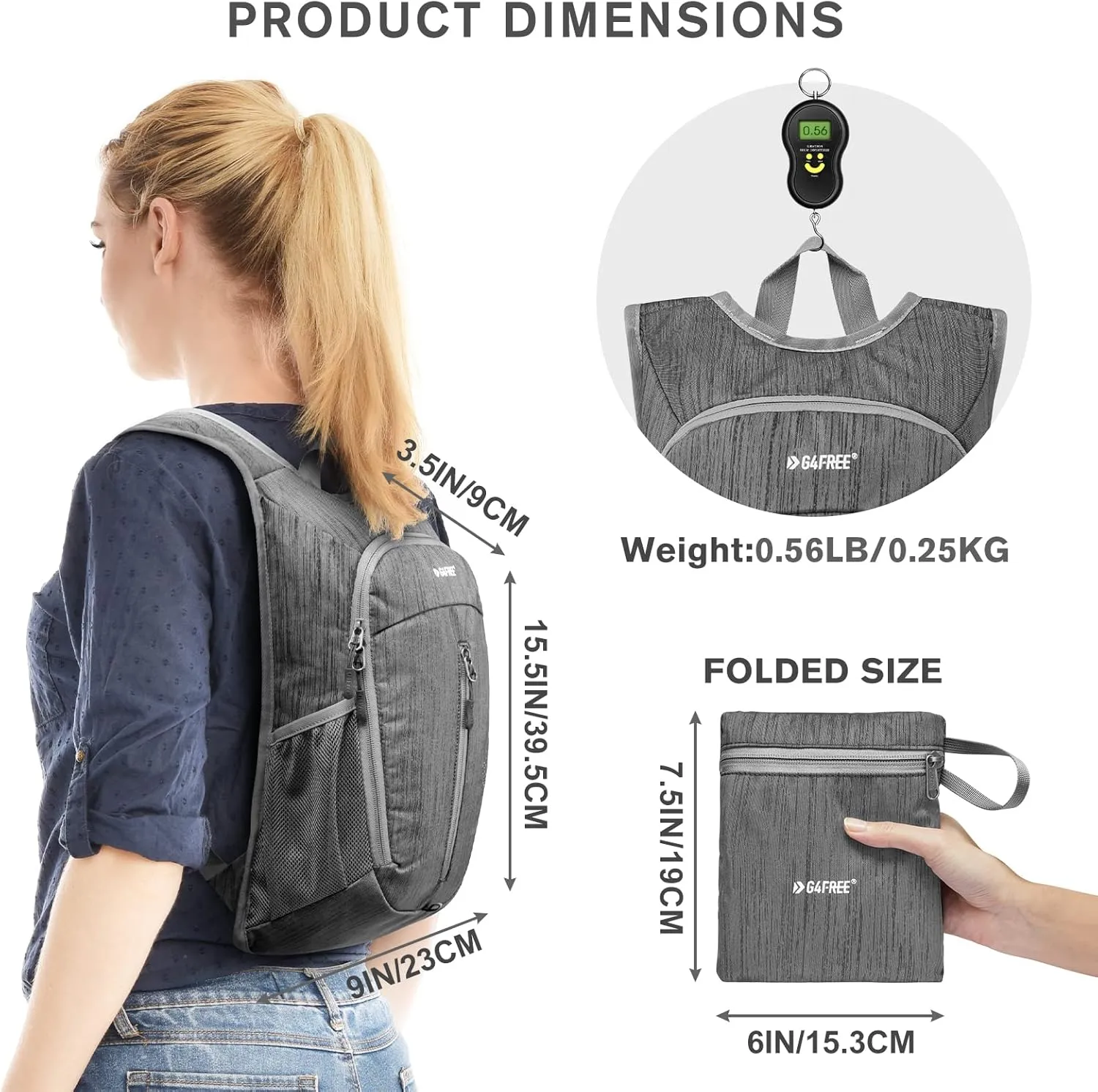 G4Free 10L Hiking Backpack Small Travel Hiking Daypack Lightweight Packable Backpack Casual Foldable Shoulder Bag
