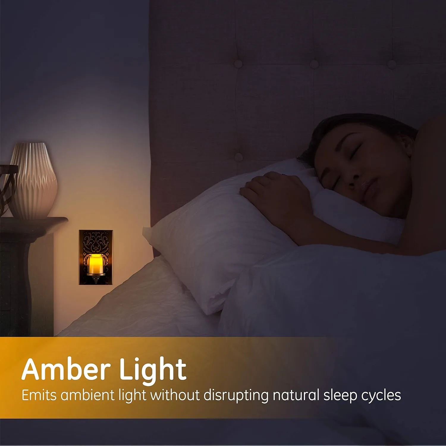 GE LED CandleLite Night Light, Plug-In, Dusk to Dawn Sensor, Flameless Candle, Sunset Light, Home Decor, LED Lights for Bedroom, Bathroom, Kitchen, Oil-Rubbed Bronze, 11258