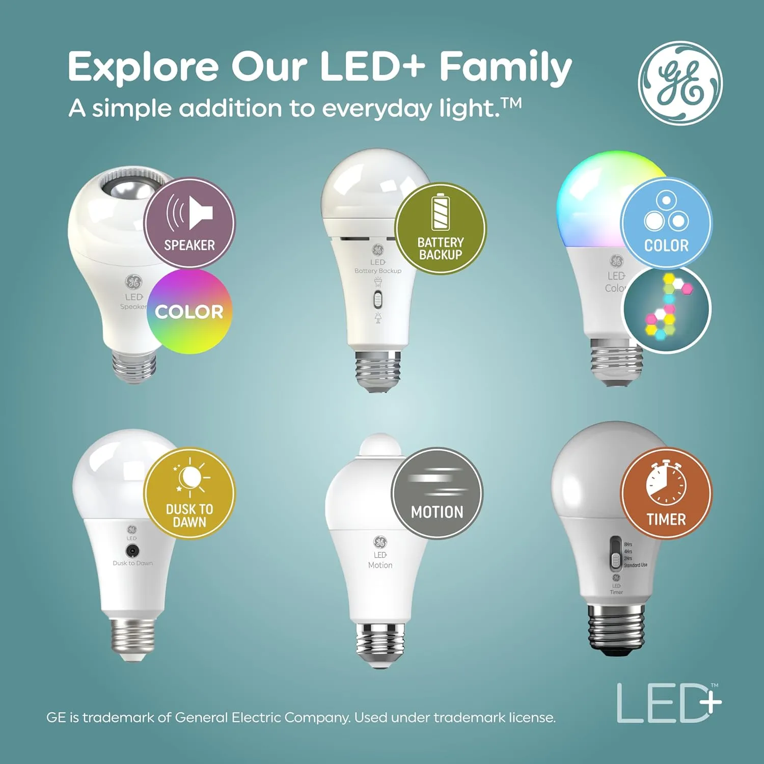 GE LED  Color Changing LED Light Bulbs with Remote, No App or Wi-Fi Required, A19 Bulbs (3 Pack)