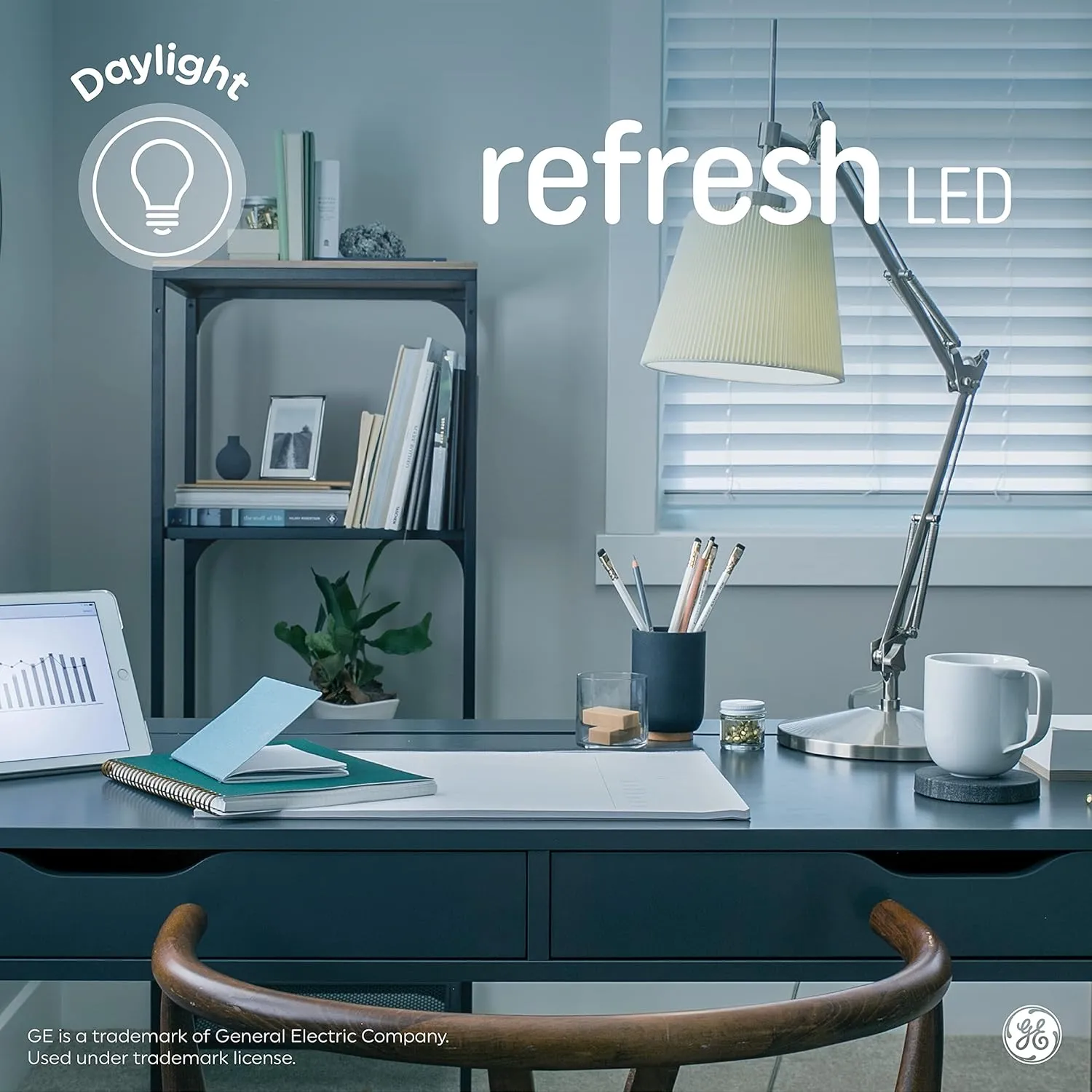 GE Refresh LED Light Bulbs, 10 Watts (60 Watt Eqv) Daylight HD Light, A19 Standard Bulbs (4 Pack)